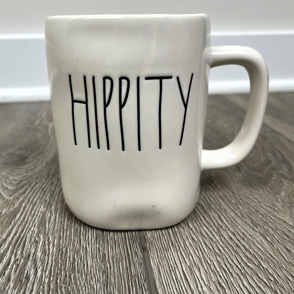 Rae Dunn Magenta Collection Coffee Tea Mug “Hippity” Glass Cup